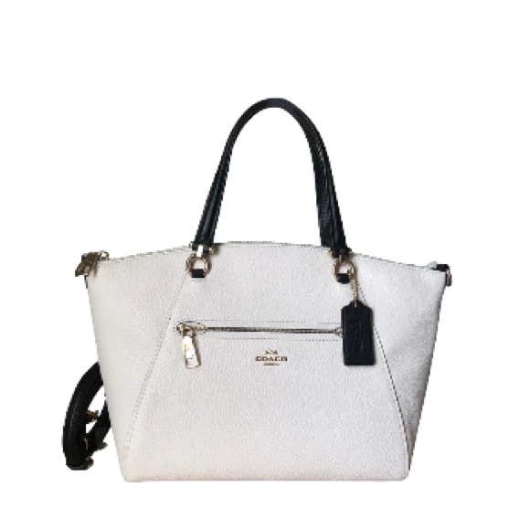 Coach Prairie Refined Pebbled Leather Satchel Bag, French Cream - Picture 2 of 13